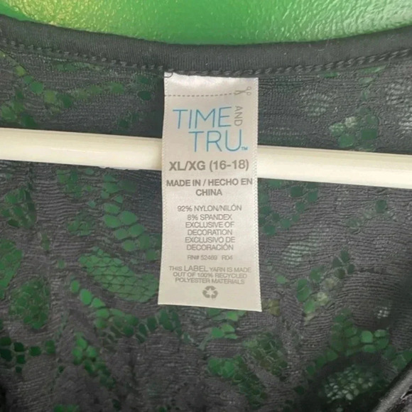 Black Lace Coverup Swim Wear Size 16/18‎ Time & Tru EUC! - Picture 3 of 5